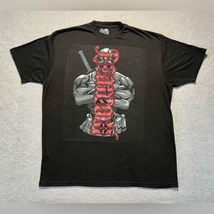 Marvel x Red Chapter Deadpool Graphic T-Shirt Men’s 2XL Black Cotton Tee